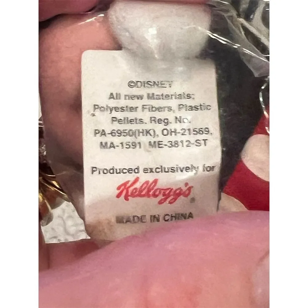 Vintage 2001 Kellogg's Disney Mickey Mouse Mini Bean Plush‎ Toy toddler comfort